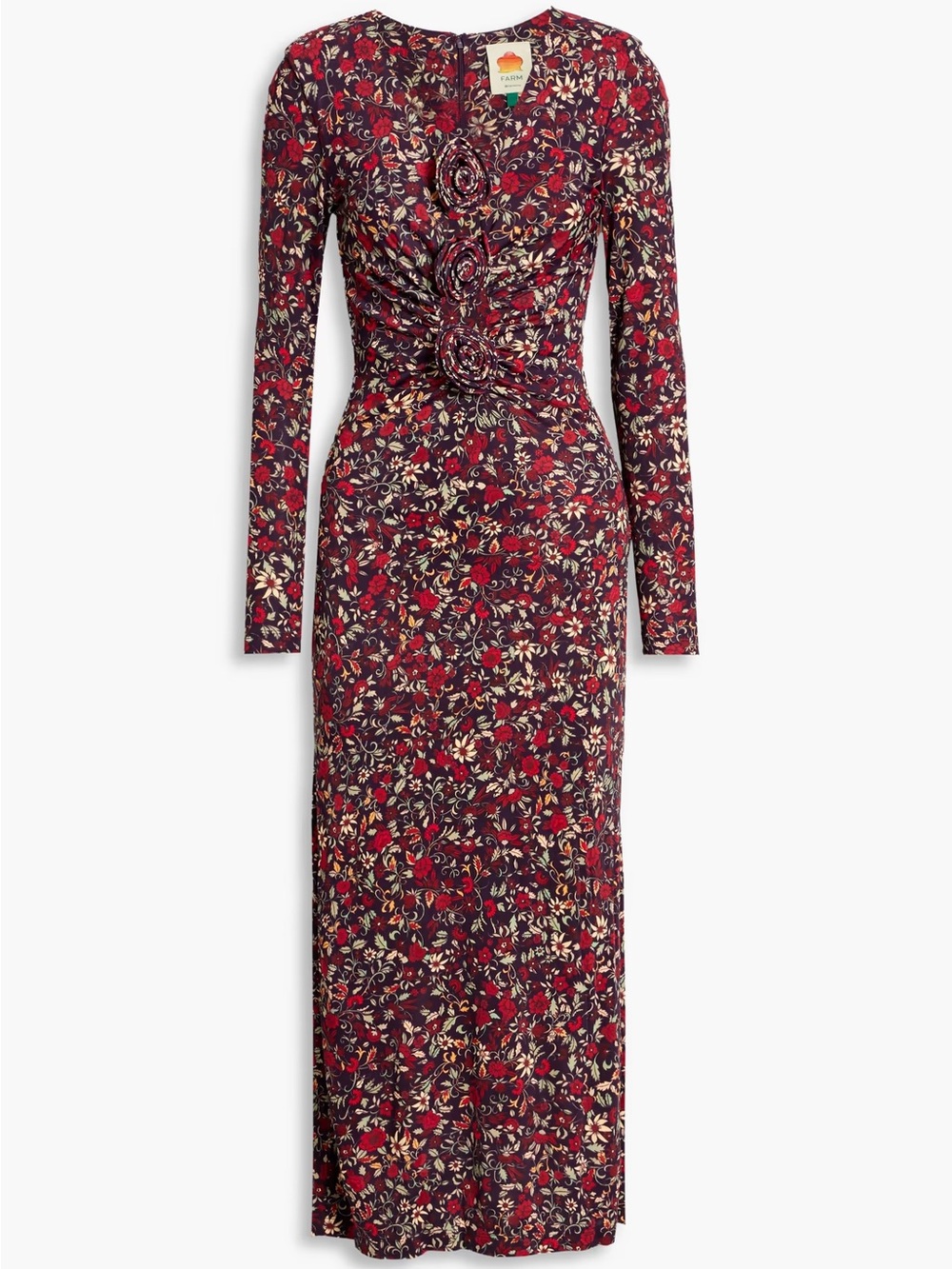 NWT FARM Rio Floral Long-Sleeve Maxi Dress